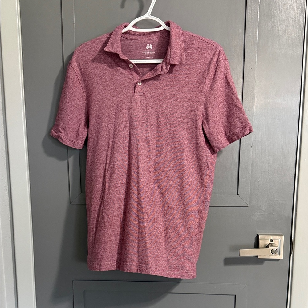 H&M Men's Maroon Polo Shirt